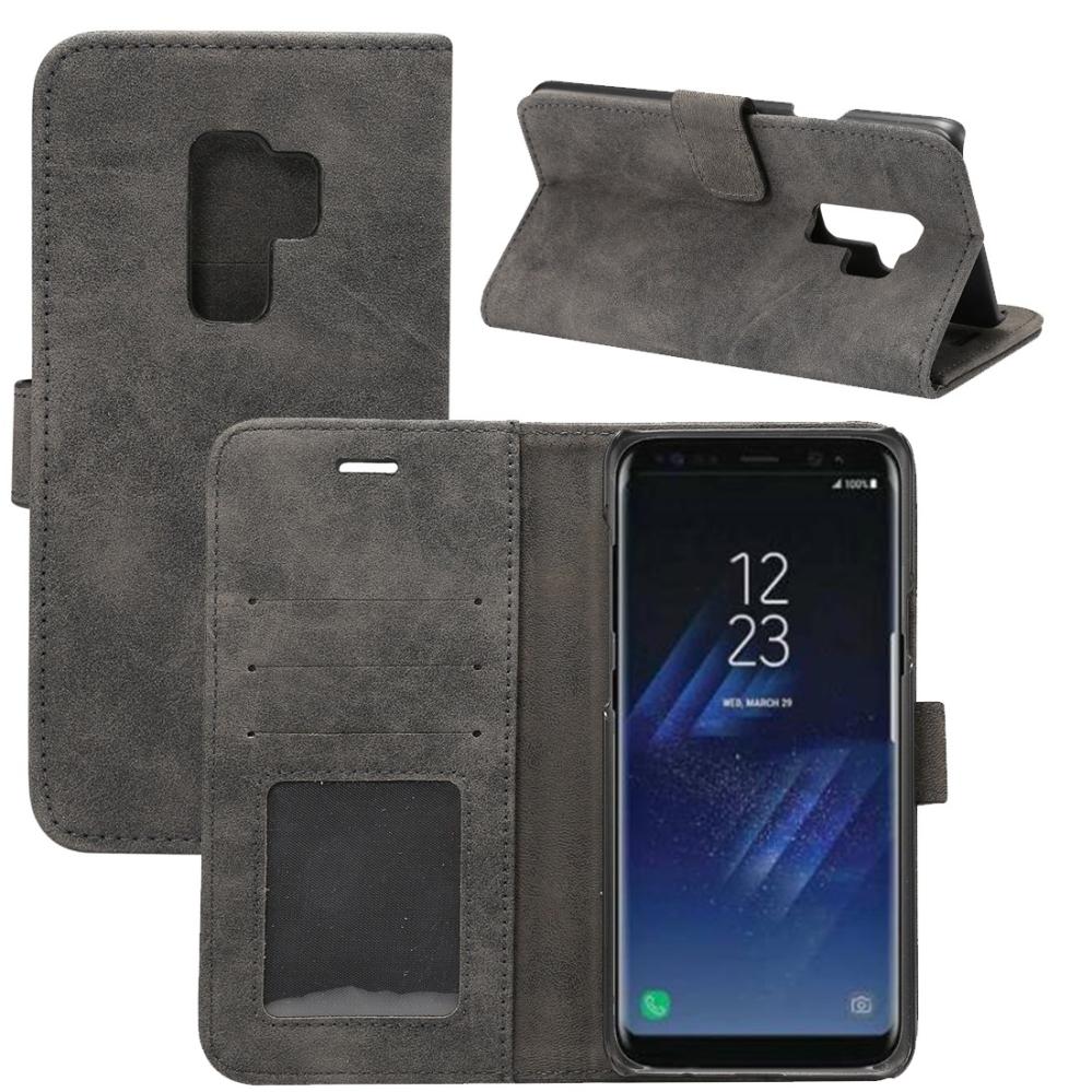 Plånboksfodral för Galaxy S9 Plus Grå - Med kortplatser och sedelfack