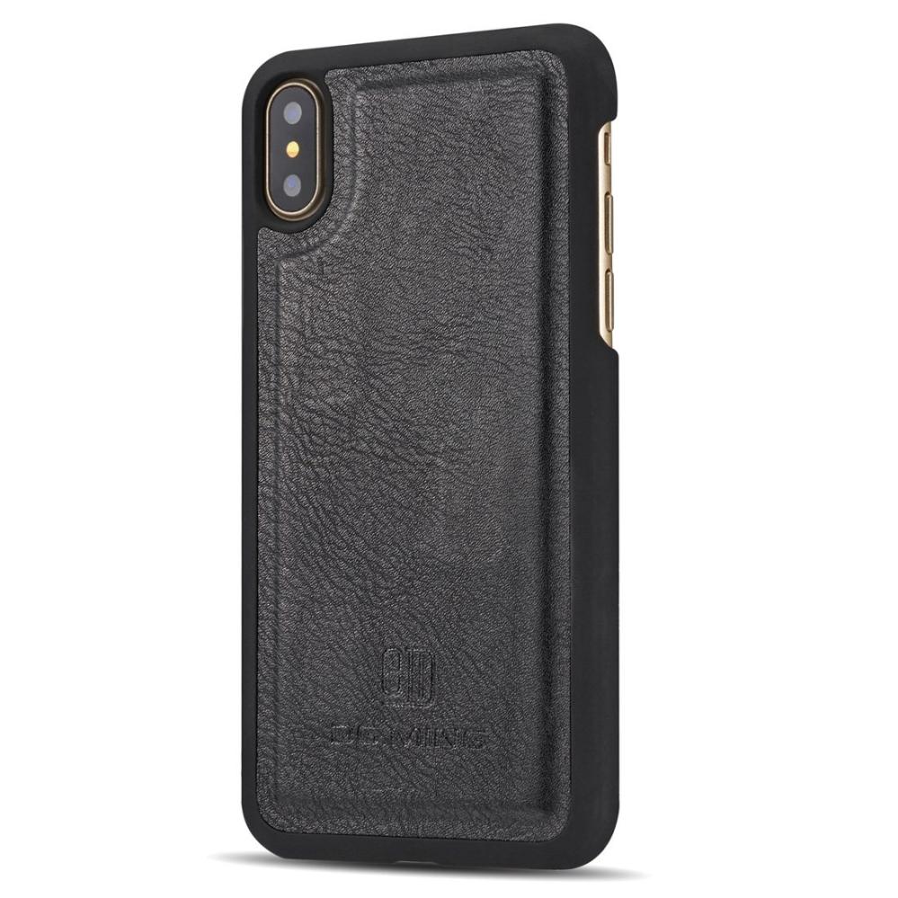DG.MING Plånboksfodral med magnetskal för iPhone X / XS Svart