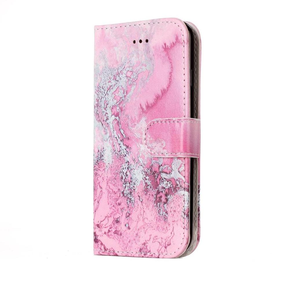 Plånboksfodral för iPhone 8/7 - Rosa vågmönster