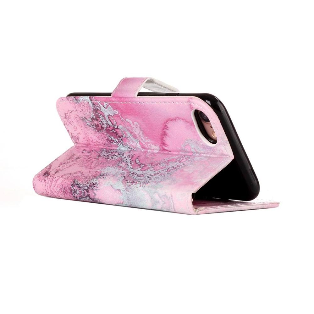 Plånboksfodral för iPhone 8/7 - Rosa vågmönster