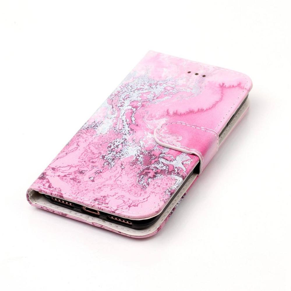 Plånboksfodral för iPhone 8/7 - Rosa vågmönster