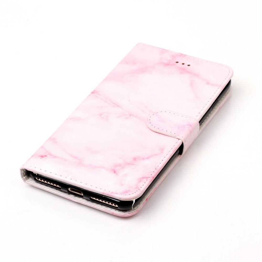 Plånboksfodral för iPhone 8P/7P - Rosa marmor