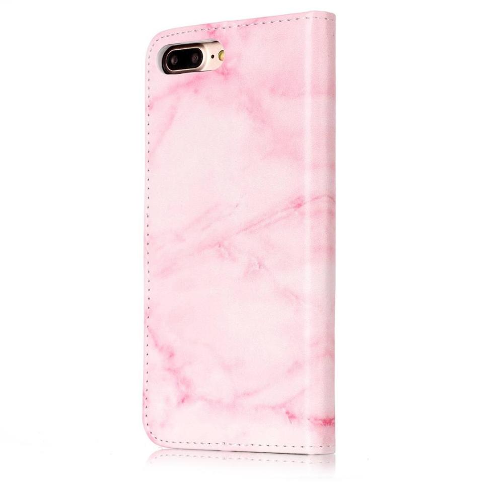 Plånboksfodral för iPhone 8P/7P - Rosa marmor
