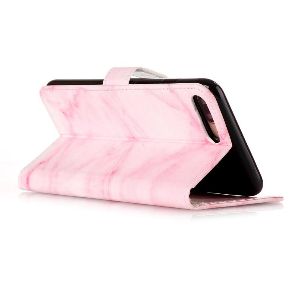 Plånboksfodral för iPhone 8P/7P - Rosa marmor