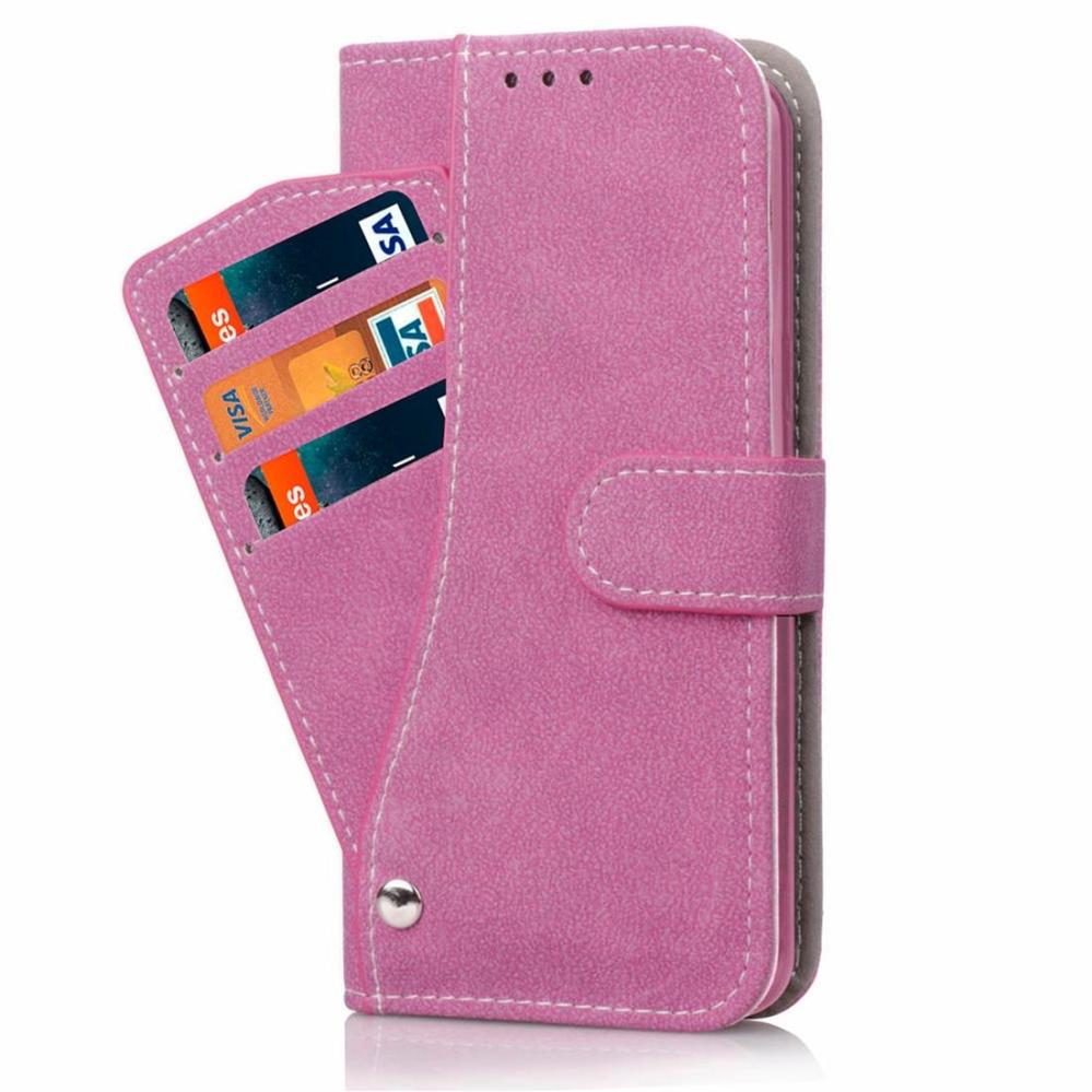 Plånboksfodral rosa för iPhone X/XS - Med kortplatser och sedelfack
