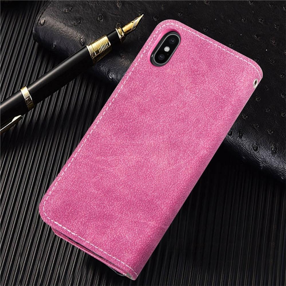 Plånboksfodral rosa för iPhone X/XS - Med kortplatser och sedelfack