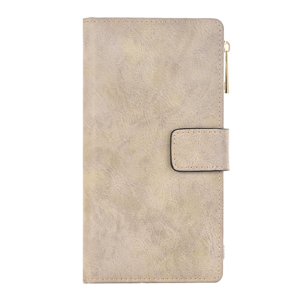 Plånboksfodral för iPhone 6/6s Vit/Beige - Retrostyle med magnetskal PU-läder