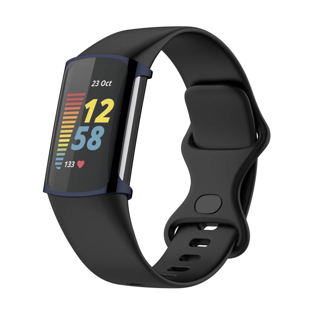 Skärmskydd med Blå ram för Fitbit Charge 5