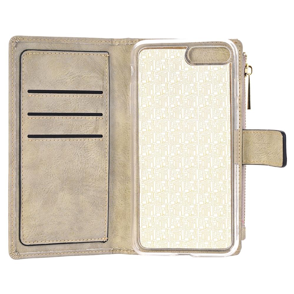 Plånboksfodral för iPhone 6/6s Vit/Beige - Retrostyle med magnetskal PU-läder