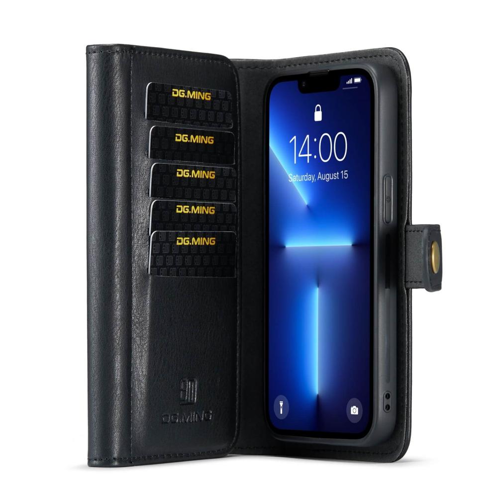 DG.MING Plånboksfodral med magnetskal för iPhone 13 Mini Svart