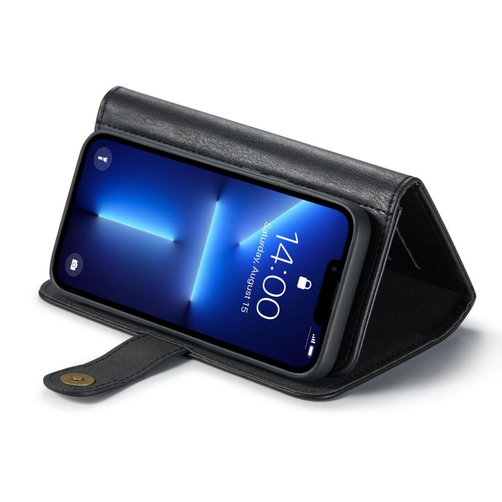 DG.MING Plånboksfodral med magnetskal för iPhone 13 Mini Svart