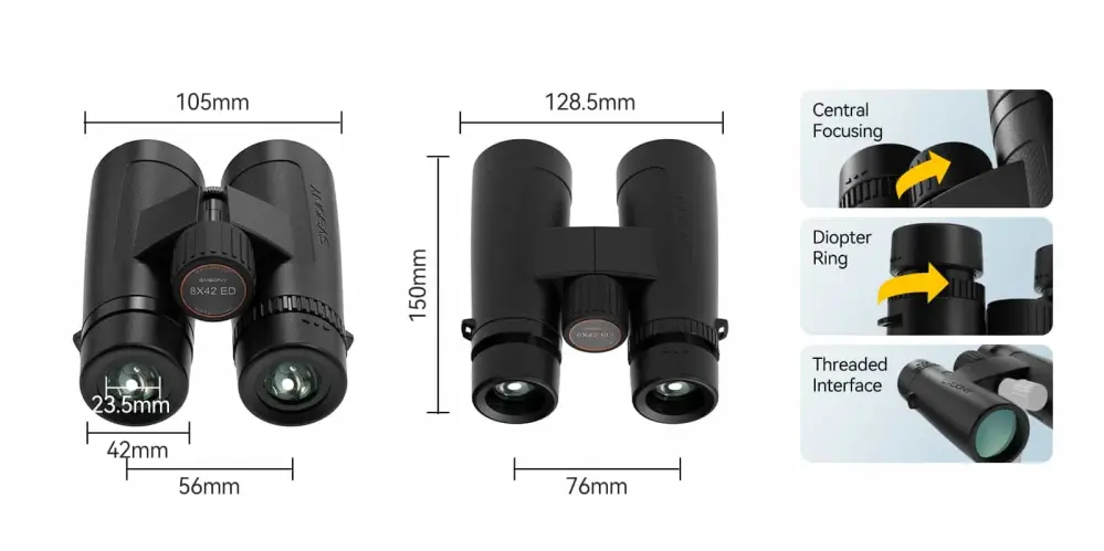 Svbony SV202 8x42 ED Kikare – avancerad optik med hög ljustransmission från Kamda – snabb leverans och trygg e-handel