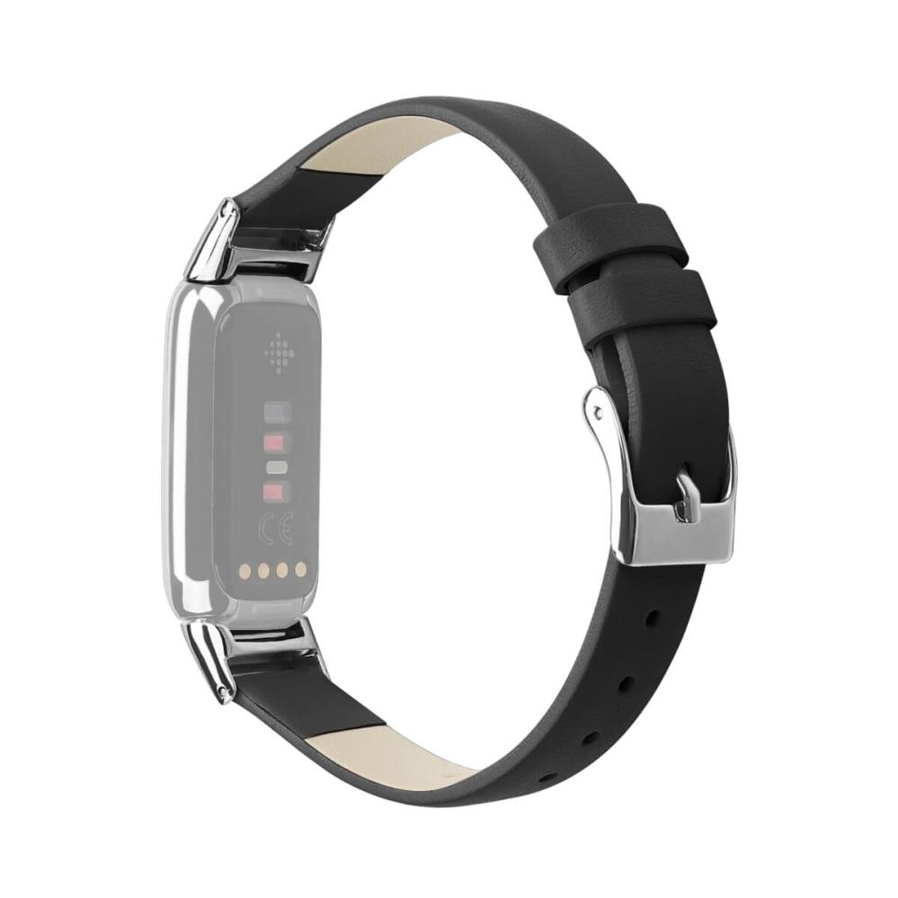 Läderarmband Svart för Fitbit Luxe 135-200mm