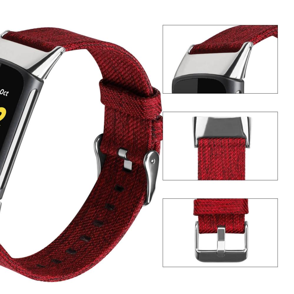 Armband för Fitbit Charge 5 - Röd nylon
