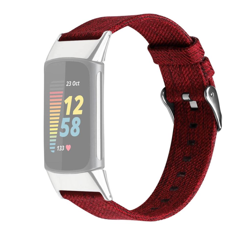 Armband för Fitbit Charge 5 - Röd nylon