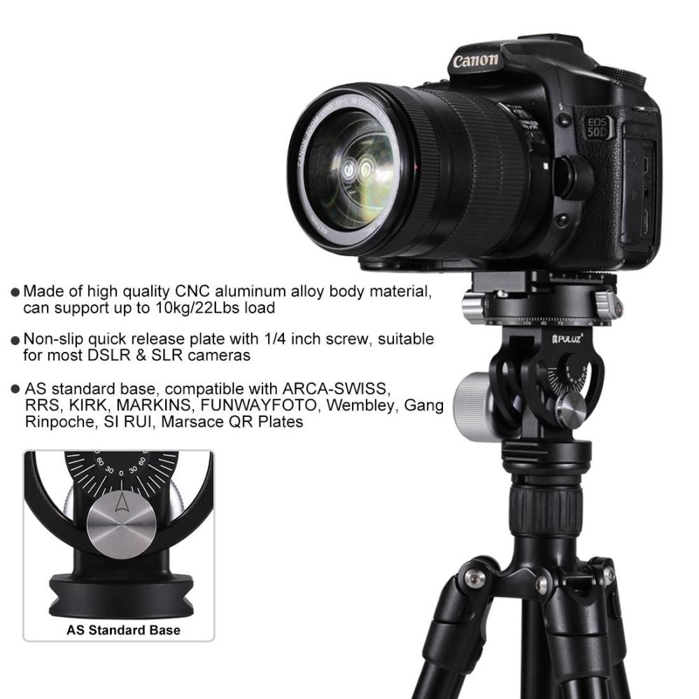 Puluz Tilthuvud 180 graders kulled för panoramafotografering