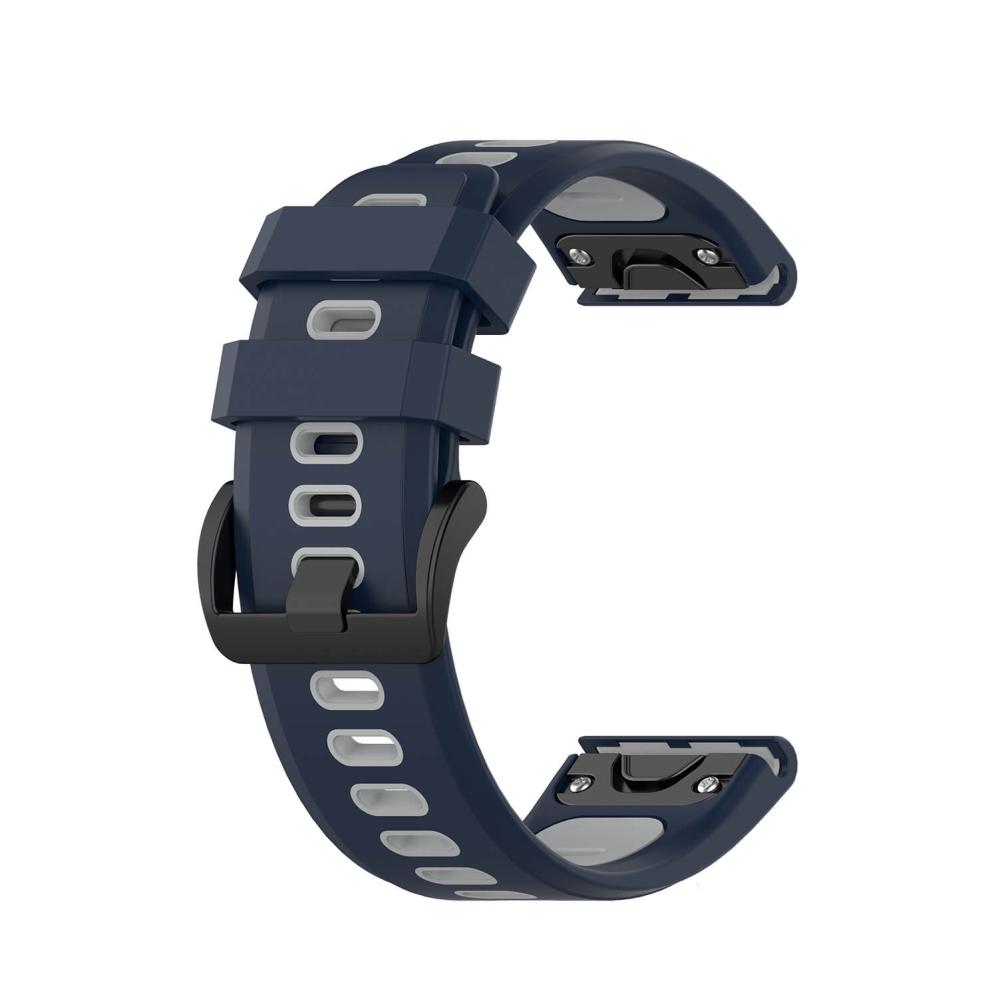 Tvåfärgat silikonarmband Blå & Grå för Garmin Fenix 5/5Pro/6/6Pro/7