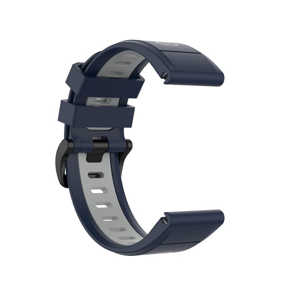 Tvåfärgat silikonarmband Blå & Grå för Garmin Fenix 5/5Pro/6/6Pro/7