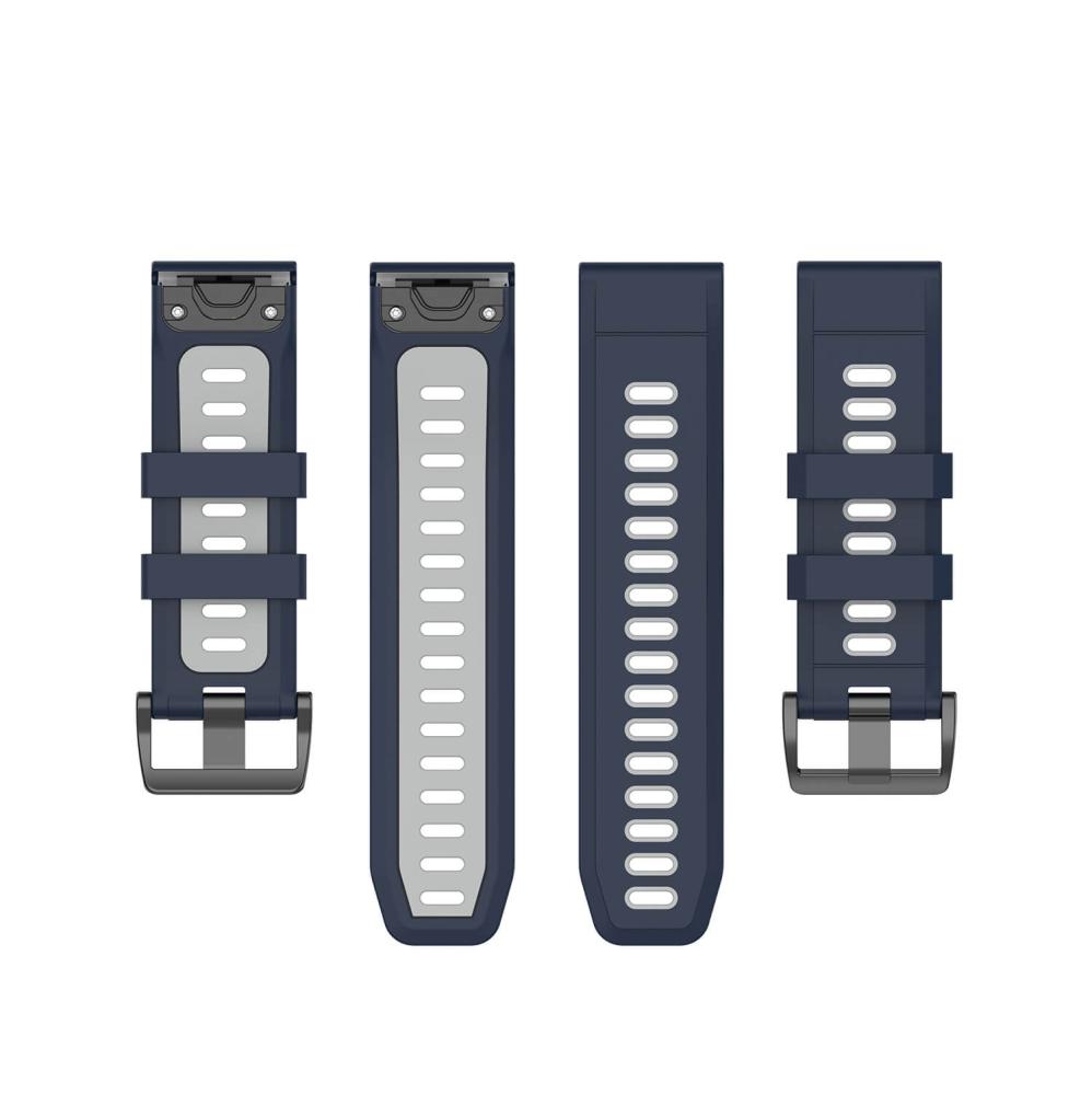 Tvåfärgat silikonarmband Blå & Grå för Garmin Fenix 5/5Pro/6/6Pro/7