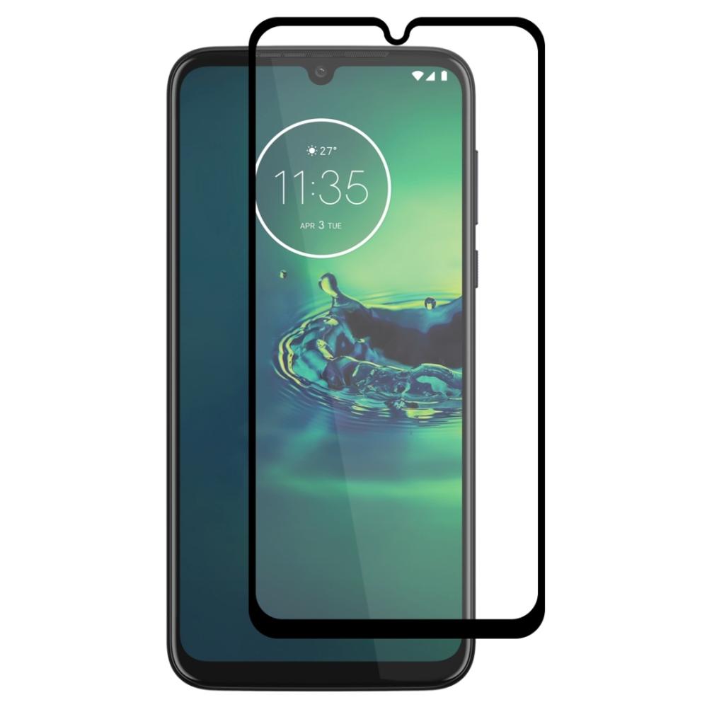 Skärmskydd med Svart ram för Motorola Moto G8 Plus av härdat glas