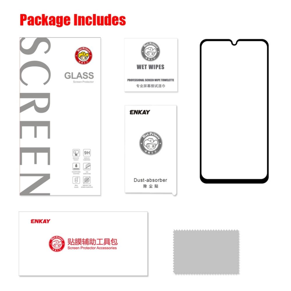 Skärmskydd med Svart ram för Motorola Moto G8 Plus av härdat glas