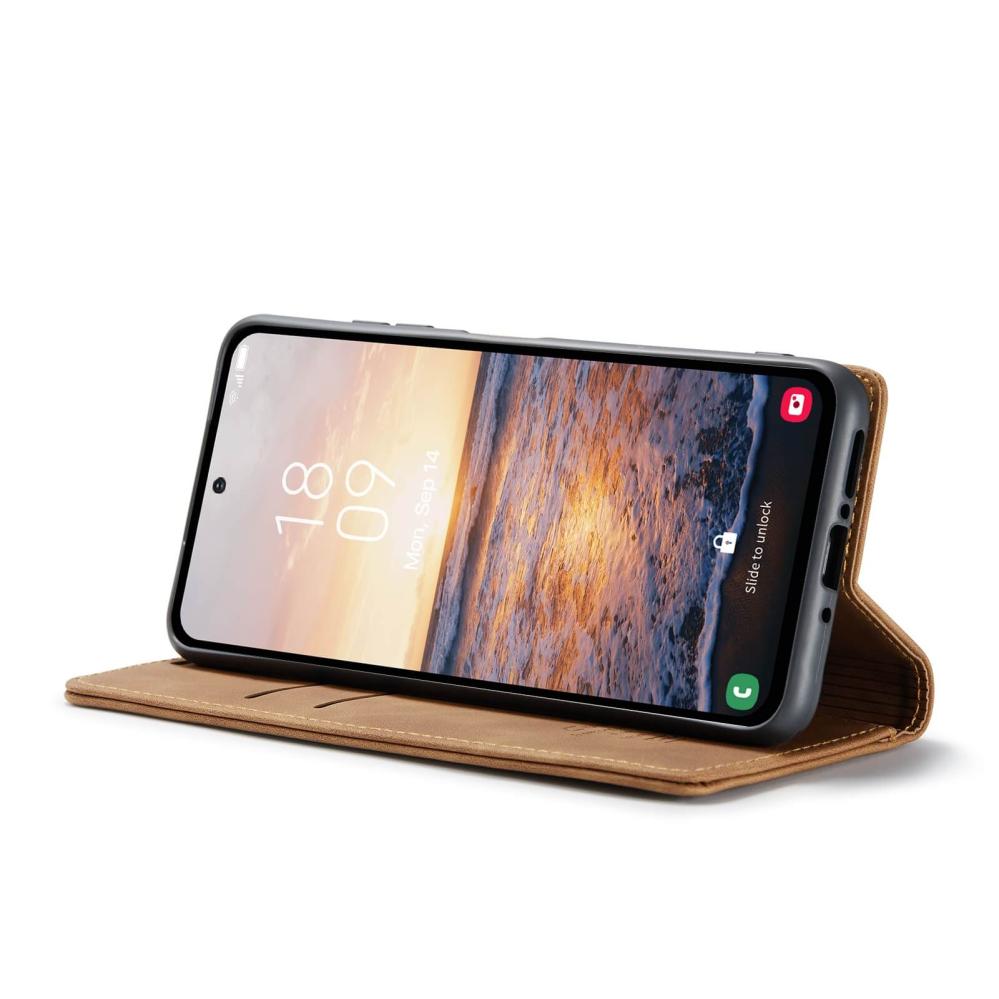 CaseMe Plånboksfodral brun med kortplats för Samsung Galaxy A54 5G
