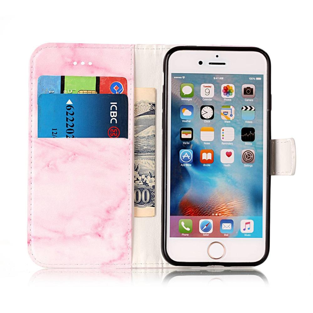 Plånboksfodral för iPhone 7/8 - Rosa marmor