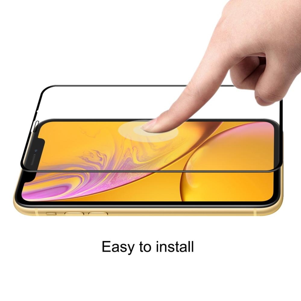 Skärmskydd med Svart ram för iPhone XR av härdat glas