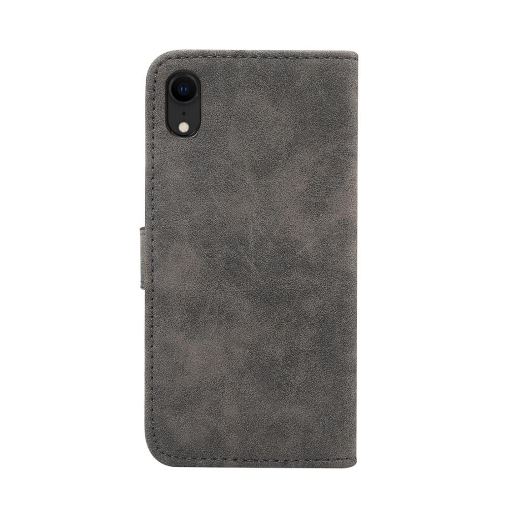  Plånboksfodral för iPhone XR - Svart/grå med mockakänsla
