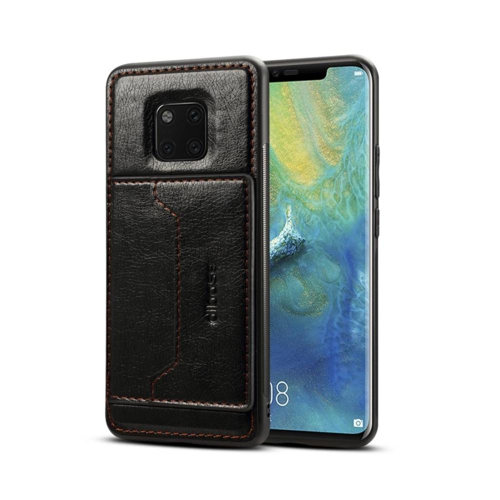 Dibase för Huawei Mate 20 Pro - Skal med kortplats PU-läder Svart