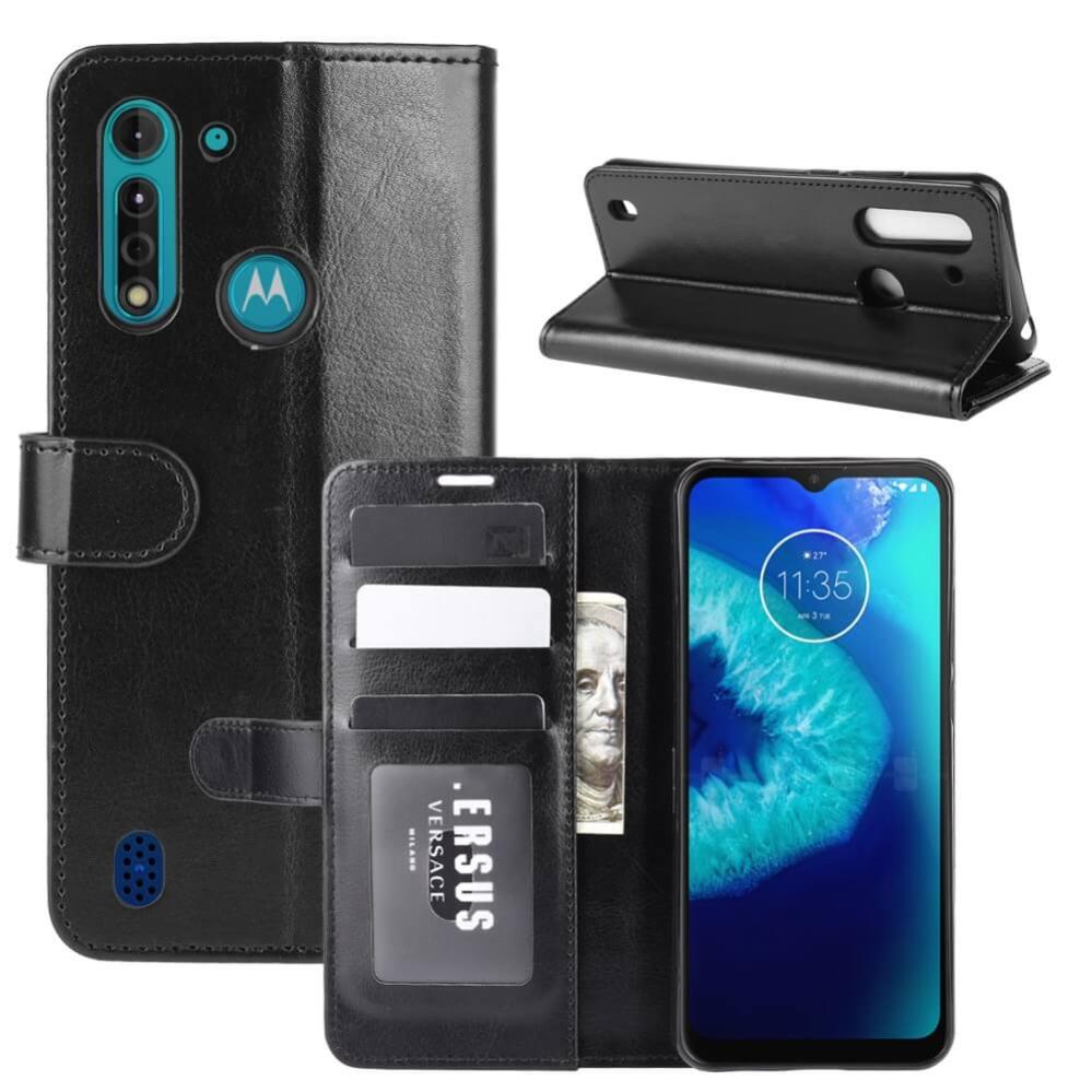 Plånboksfodral för Motorola Moto G8 Power Lite R64 Svart