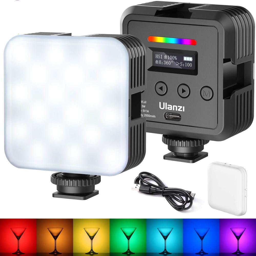 Ulanzi RGB Led-Panel Mini för kamera/mobil med difussor & batteri