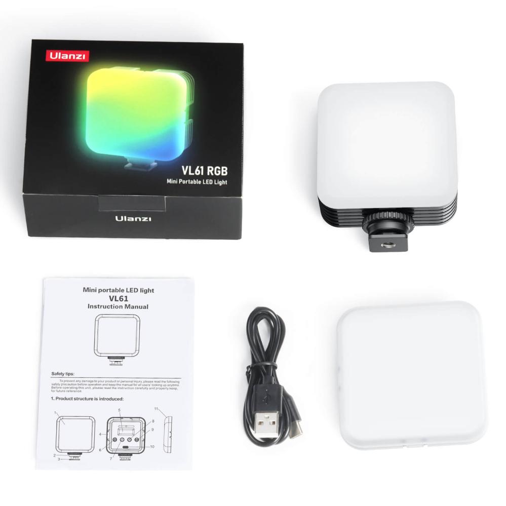 Ulanzi RGB Led-Panel Mini för kamera/mobil med difussor & batteri