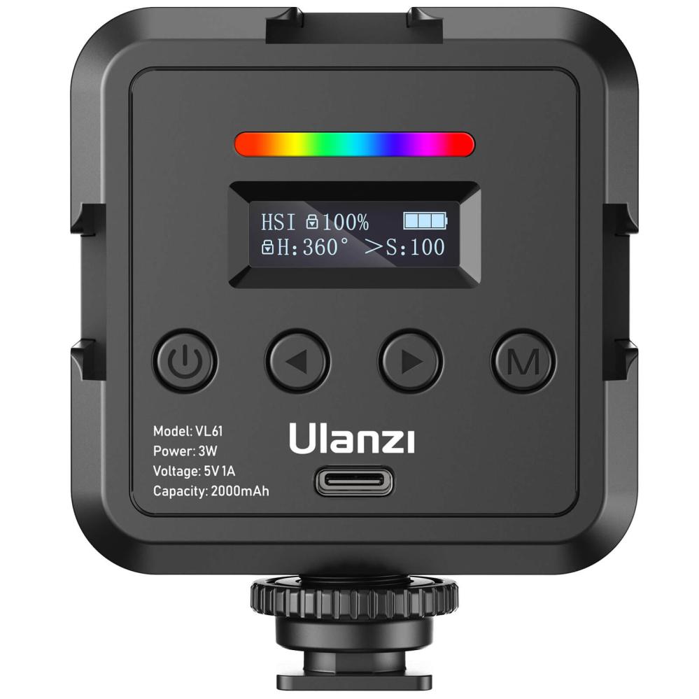 Ulanzi RGB Led-Panel Mini för kamera/mobil med difussor & batteri