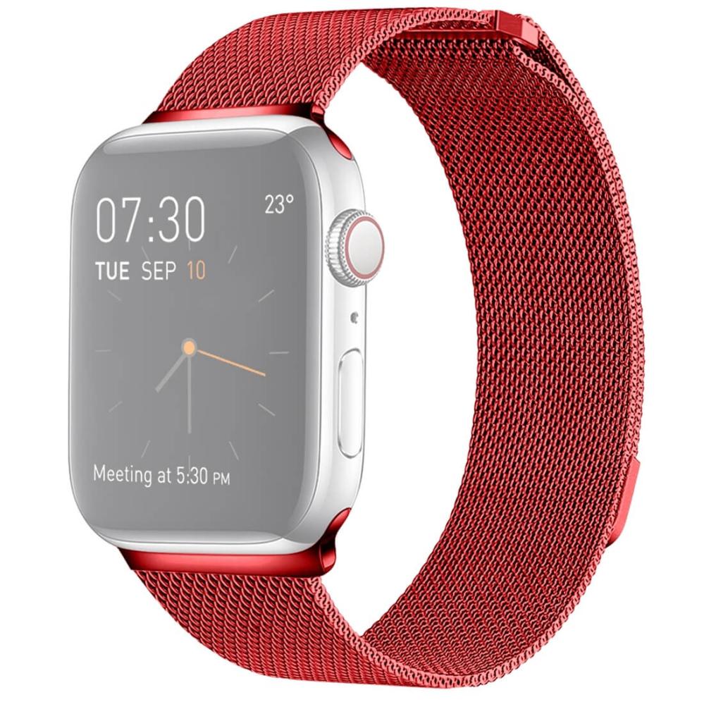 Metallarmband Milanese Loop för Apple Watch 38/40/41mm Röd