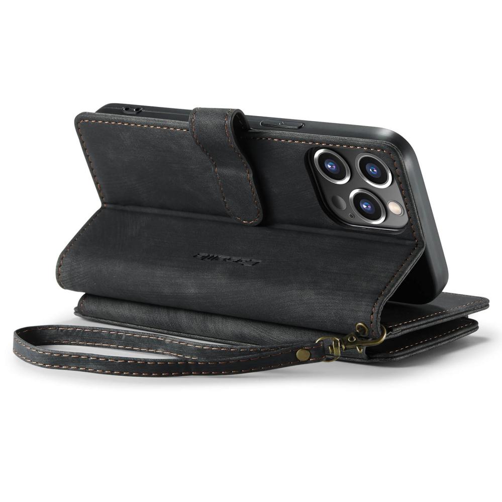 CaseMe Plånboksfodral med 7 kortplatser för iPhone 14 Pro Max Svart