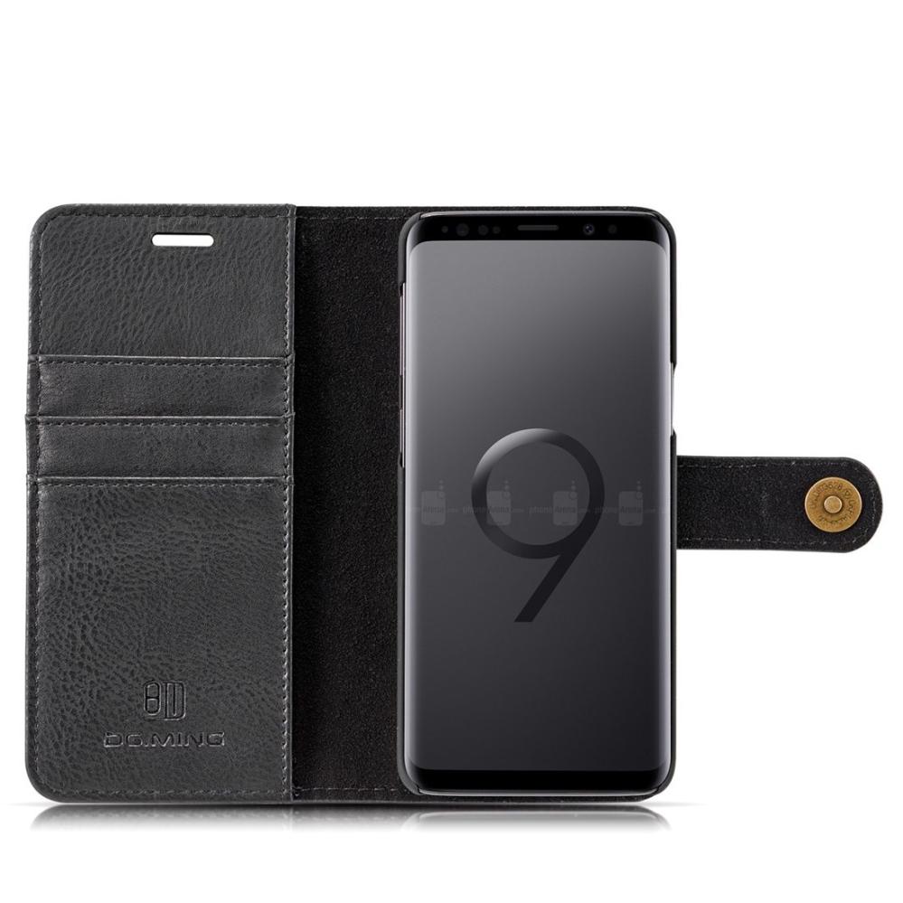 DG.MING Plånboksfodral med magnetskal för Galaxy S9 Svart