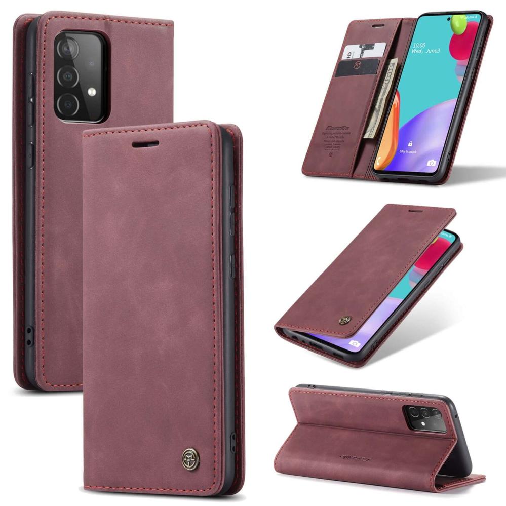 CaseMe Plånboksfodral Vinröd med kortplats för Galaxy A52 4G/5G