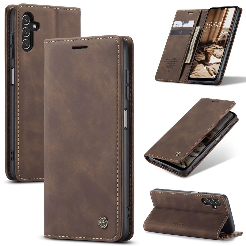 CaseMe Plånboksfodral med kortplats för Samsung Galaxy A14 5G/4G kaffe