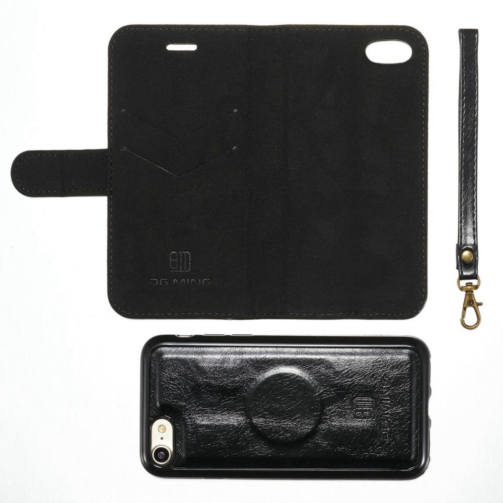 Plånboksfodral med magnetskal äkta läder för iPhone 7/8 - DG.MING