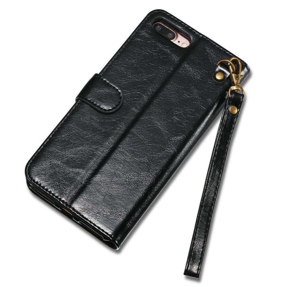 Plånboksfodral med magnetskall äkta läder för iPhone 7/8 Plus - DG.MING