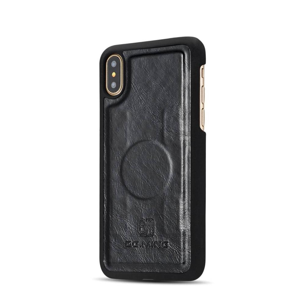 DG.MING Plånboksfodral med magnetskal äkta läder för iPhone X
