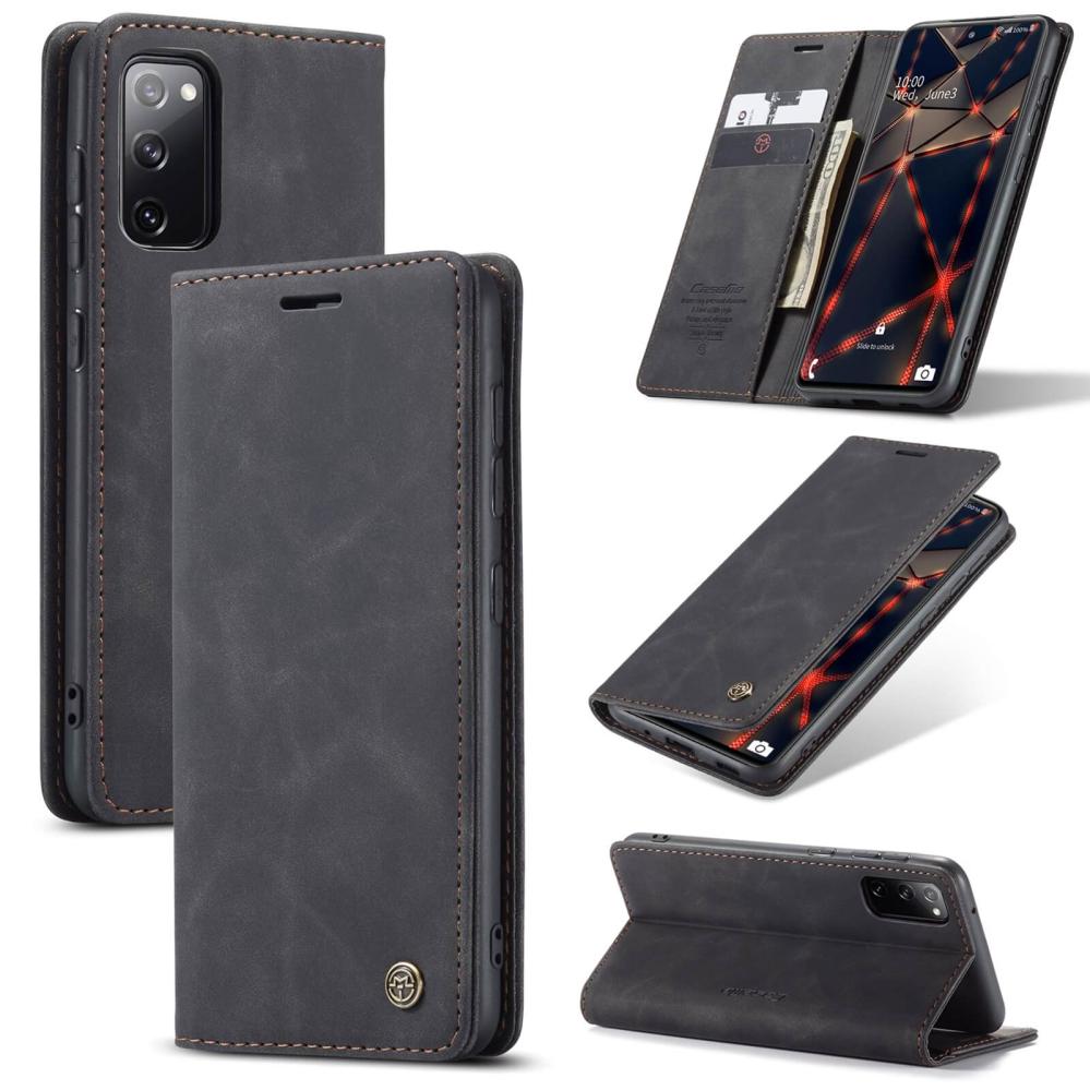 CaseMe Plånboksfodral Svart med kortplats för Samsung Galaxy S20 FE