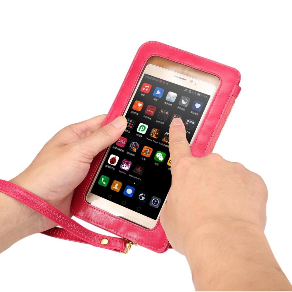  Universal mobilväska med touch screen (Magenta)
