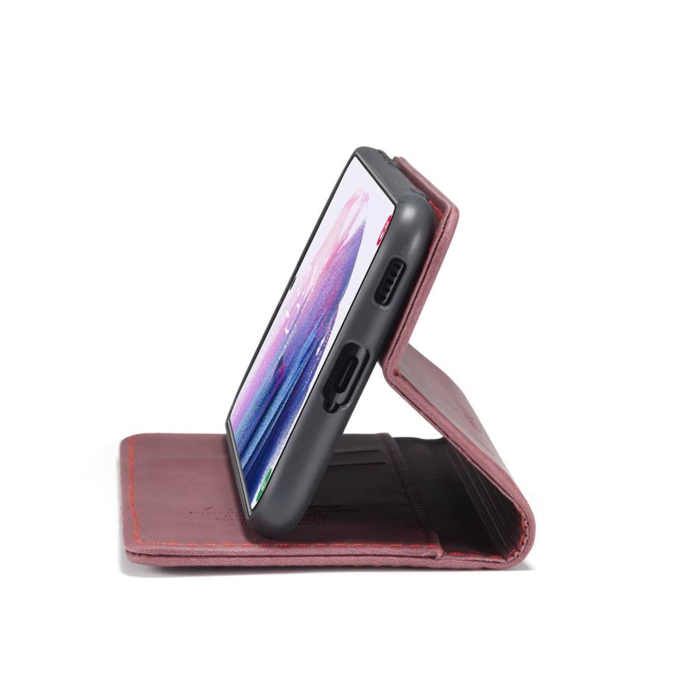CaseMe Plånboksfodral Vinröd med kortplats för Samsung Galaxy S21 5G
