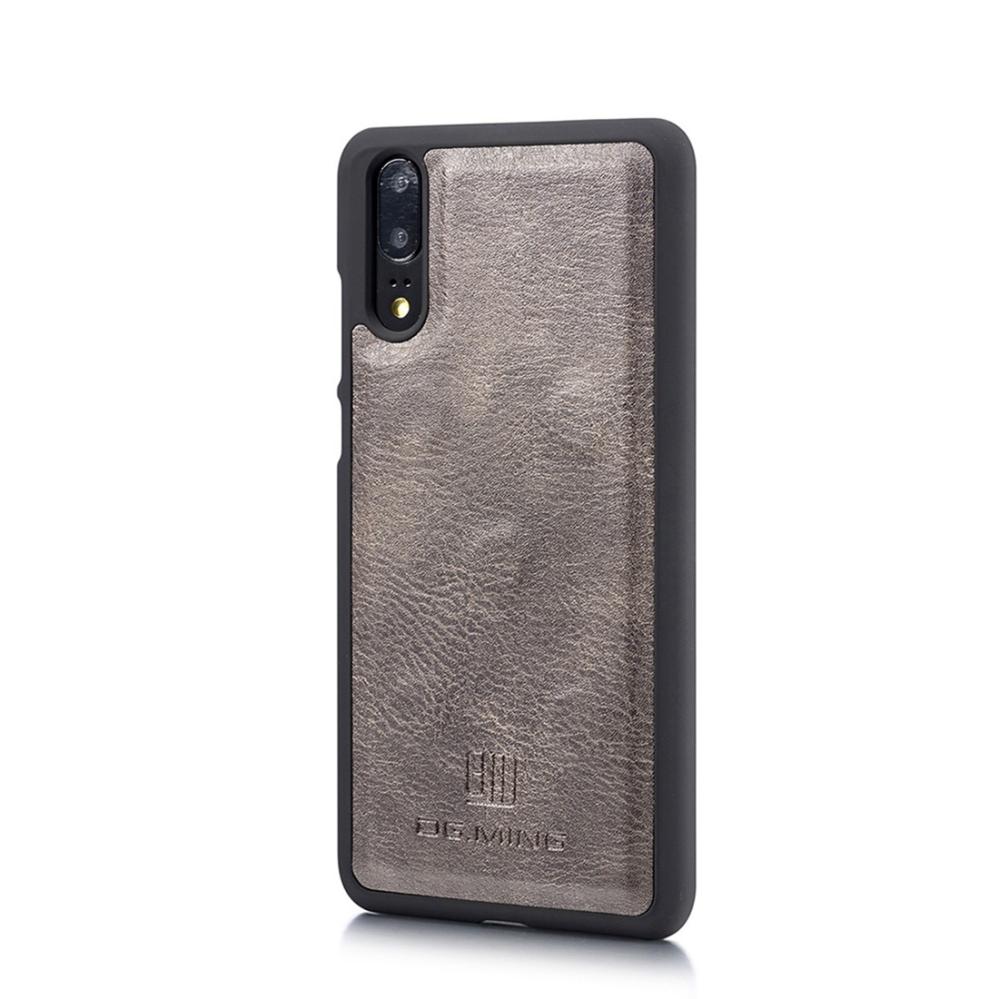 DG.MING Plånboksfodral med magnetskal för Huawei P20 Mörkbrun