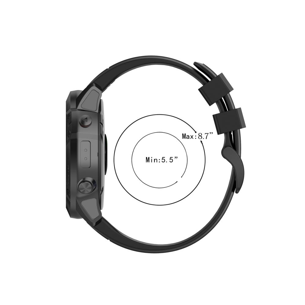Tvåfärgat silikonarmband Blå & Grå för Garmin Fenix 5/5Pro/6/6Pro/7