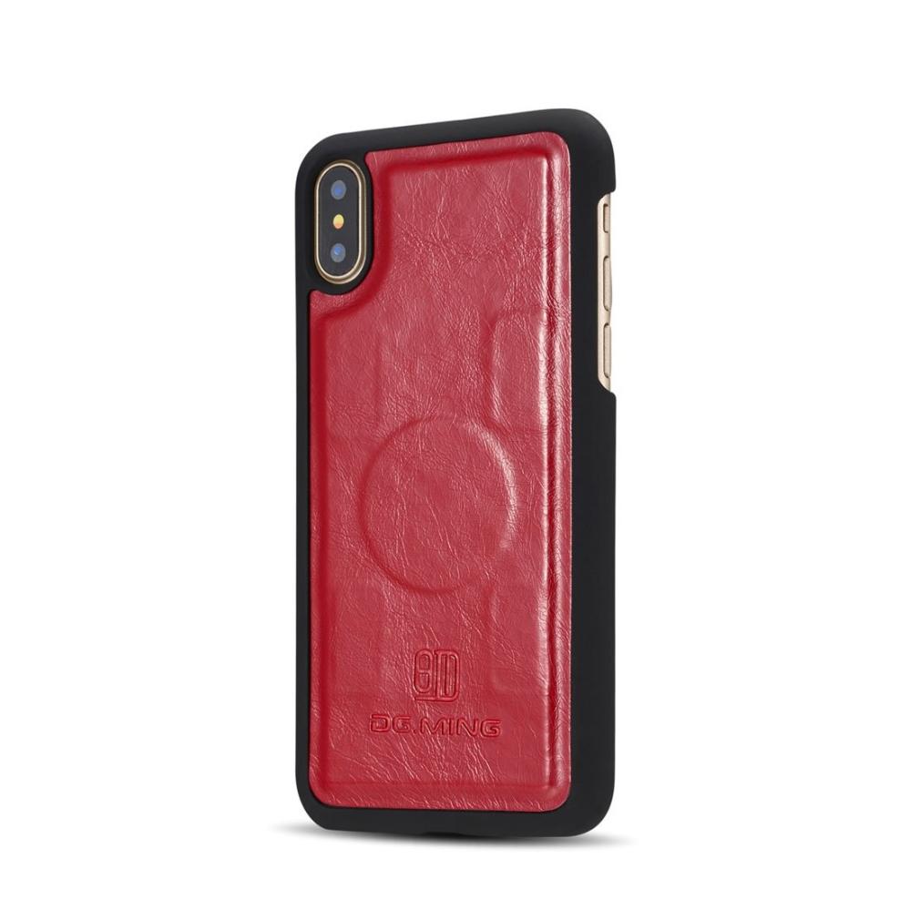  Plånboksfodral med magnetskal äkta läder för iPhone X - DG.MING
