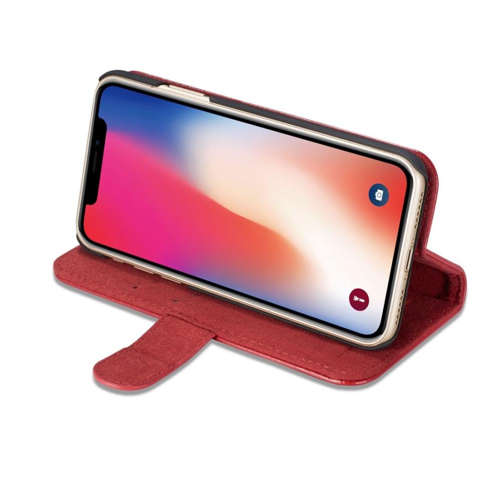 Plånboksfodral med magnetskal äkta läder för iPhone X - DG.MING