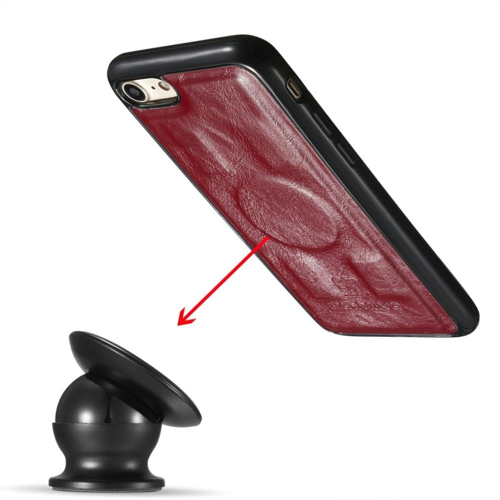 Plånboksfodral med magnetskal äkta läder för iPhone 7/8 - DG.MING